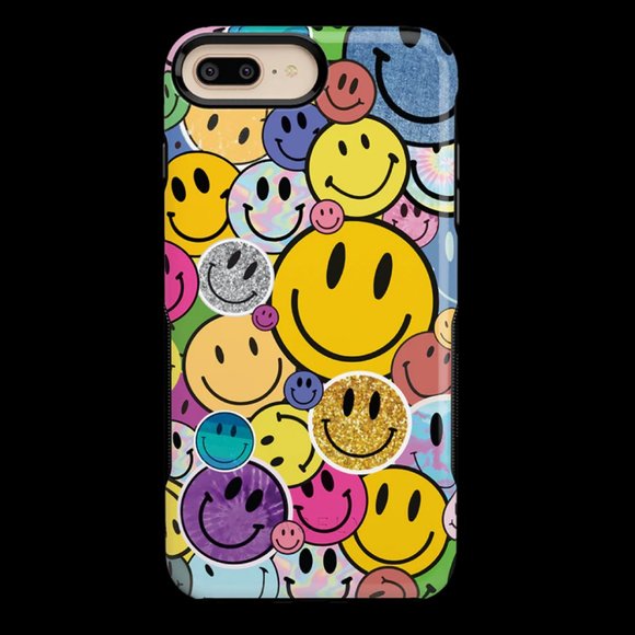 BRAND NEW| All Smiles | Smiley Face Sticker Case | Casley iPhone 6/7/8 Plus Case - Picture 1 of 2